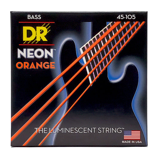 DR Strings 'Neon' ORANGE Bass 4-String Set - 45-105