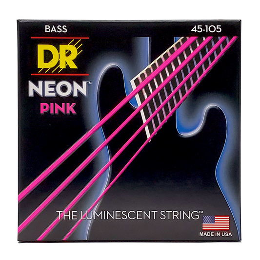 DR Strings 'Neon' PINK Bass 4-String Set - 45-105