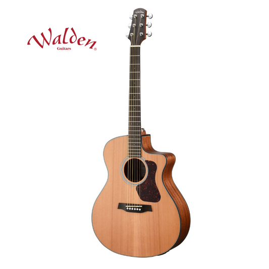 Walden G570CE Natura Solid Western Red Cedar Top Grand Auditorium Acoustic/Electric Guitar – Satin Natural