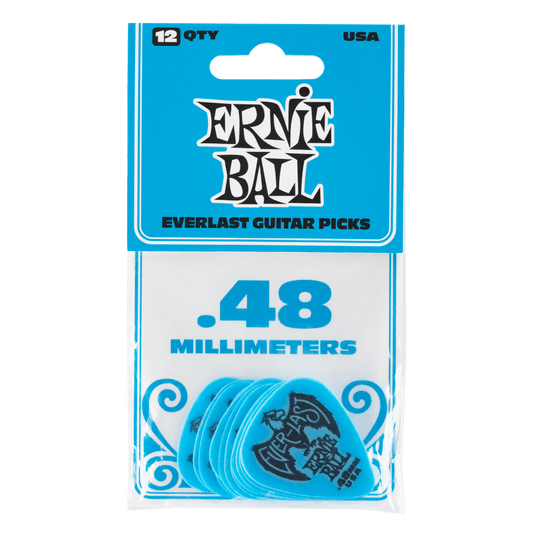 Ernie Ball 0.48 mm Everlast Picks 12 Pack - Blue