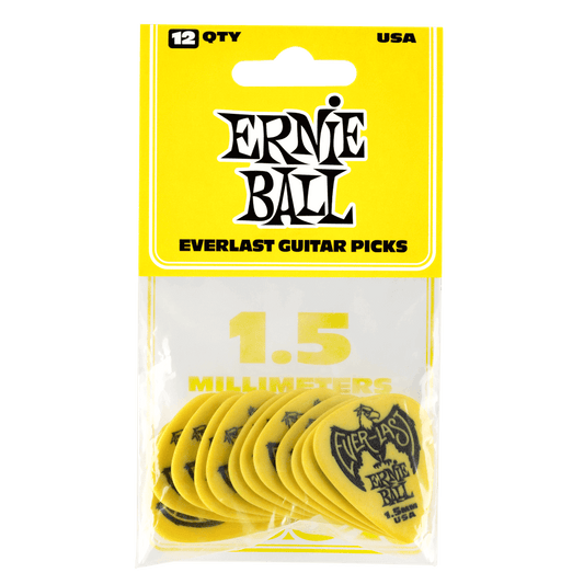 Ernie Ball 1.5 mm Everlast Picks 12 Pack - Yellow
