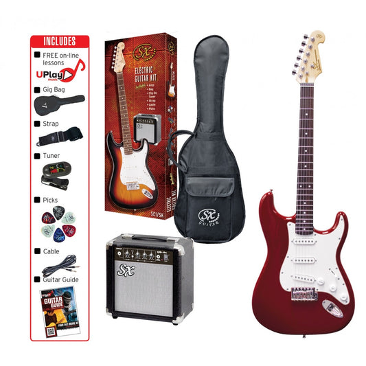 SX Electric Guitar Pack - Candy Apple Red