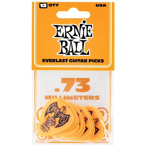 Ernie Ball 0.73 mm Everlast Picks 12 Pack - Orange