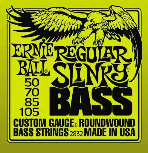 Ernie Ball Regular Slinky Nickel Wound Electric Bass Strings, 50-105 Gauge