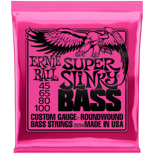 Ernie Ball Super Slinky Nickel Wound Electric Bass Strings, 45-100 Gauge