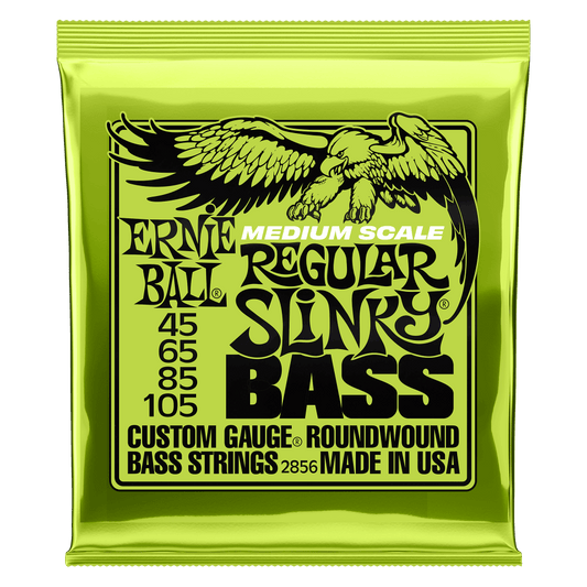 Ernie Ball Regular Slinky Nickel Wound Medium Scale Bass Strings,  45-105 Gauge