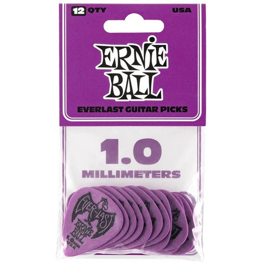 Ernie Ball 1.0 mm Everlast Picks 12 Pack - Purple