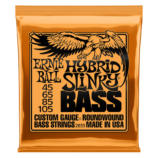 Ernie Ball Hybrid Slinky Nickel Wound Electric Bass Strings, 45-105 Gauge