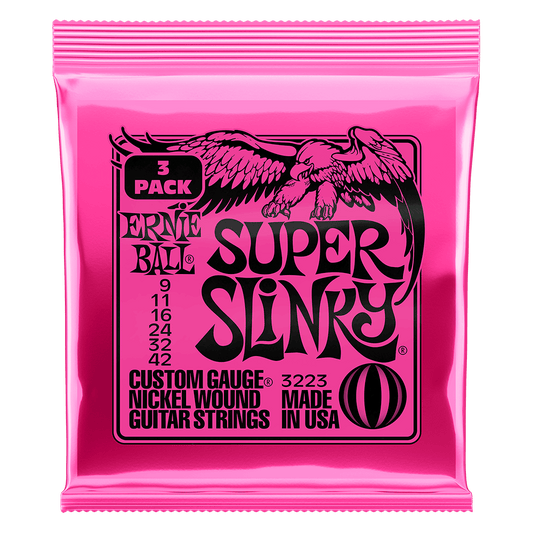 Ernie Ball Electric Guitar Strings Set 9/42 Super Slinky - 3 Pack
