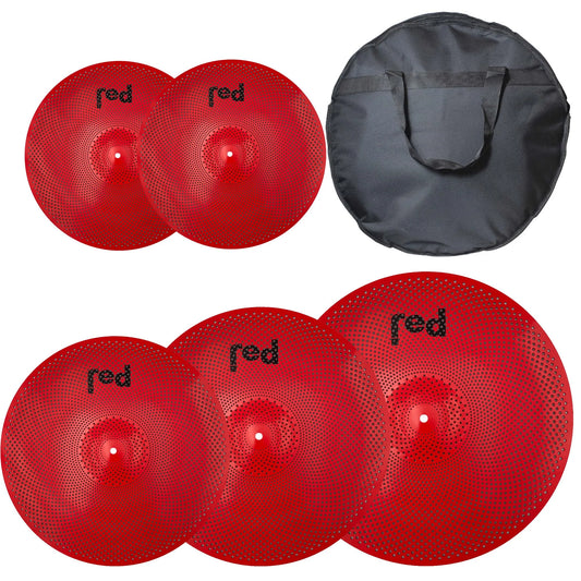 Red Cymbals Low Volume 14/16/18/20 Cymbal Set Red with 20" Bag