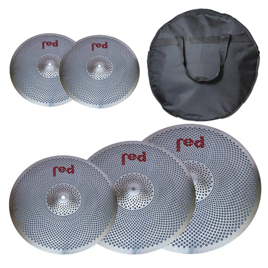 Red Cymbals Low Volume 14/16/18/20 Cymbal Set Silver with 20" Bag